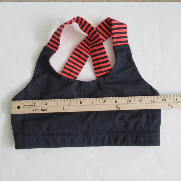 Lululemon 2 Dark Blue with Orange Cross Back Strap Sports Bra Size 2 or XS - Picture 9 of 9